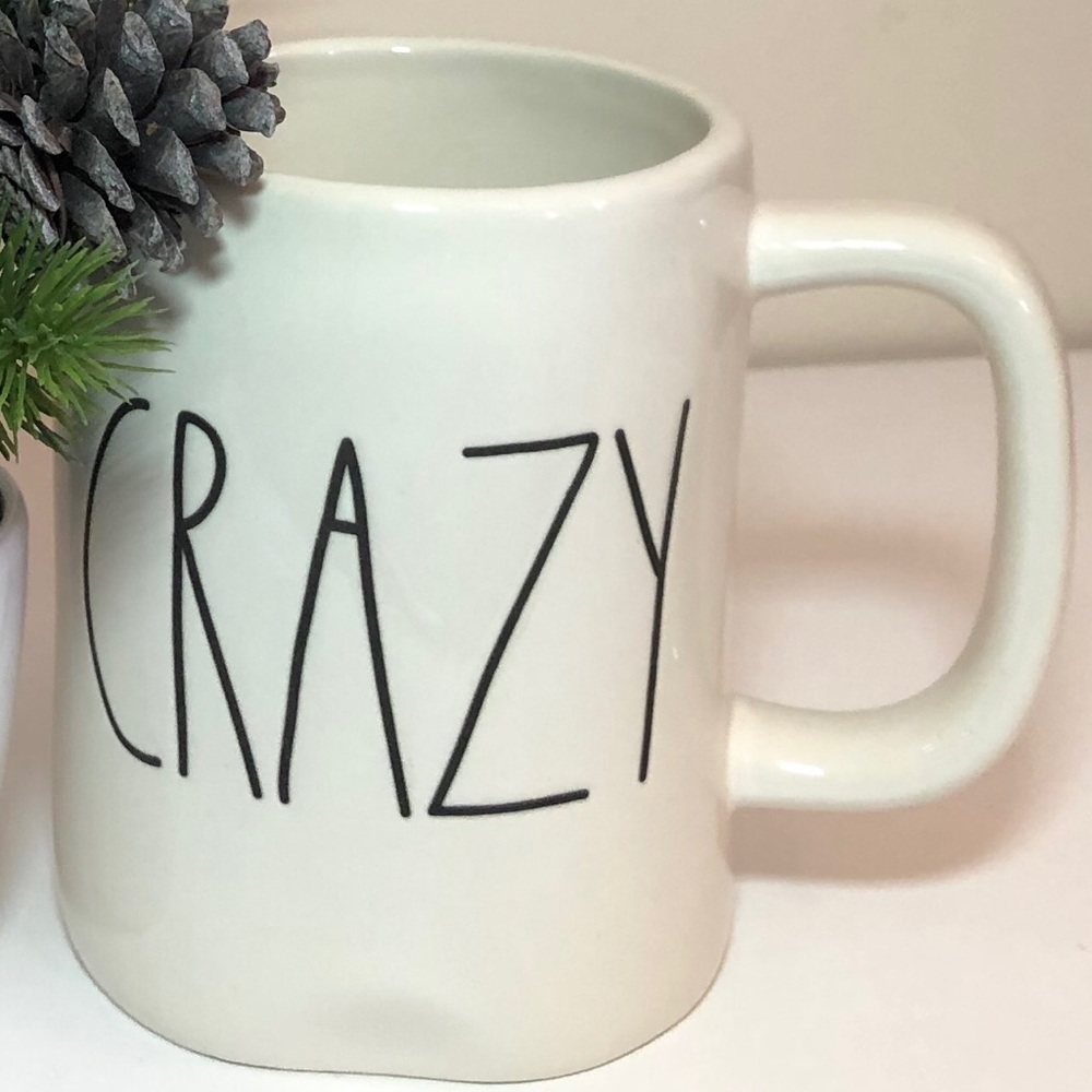 Rae Dunn “CRAZY” Mug Coffee Tea Cream Ivory White